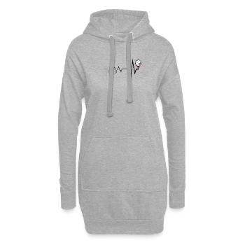 Golf Heartbeat Golf Golf Geschenkidee - Hoodie-Kleid - Grau meliert - Vorne