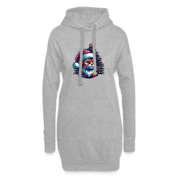 Chat mignon Noël - Sweat-shirt à capuche long Femme - gris chiné - Devant