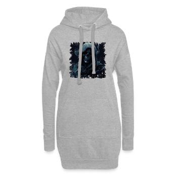 Le temps est imparable - Sweat-shirt à capuche long Femme - gris chiné - Devant