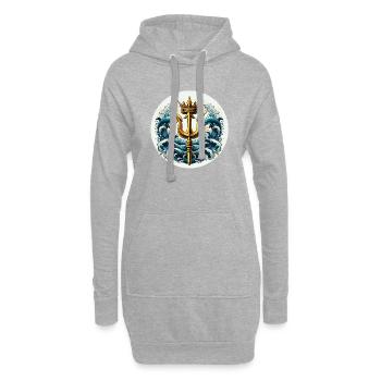 Dreizack Symbol - Hoodie-Kleid - Grau meliert - Vorne