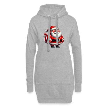 Weihnachtsmann Cartoon - Hoodie-Kleid - Grau meliert - Vorne