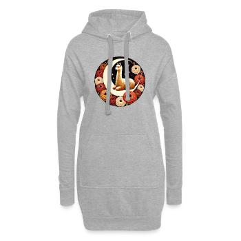 Lama-Mond - Hoodie-Kleid - Grau meliert - Vorne