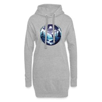 Hirsch Silhouette - Hoodie-Kleid - Grau meliert - Vorne