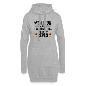 Meilleur Ramasseur De Cèpes Champignons Cèpe - Sweat-shirt à capuche long Femme - gris chiné - Devant