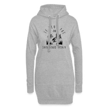 Ich kann nicht, ich habe urbanes Snowboarden - Hoodie-Kleid - Grau meliert - Vorne