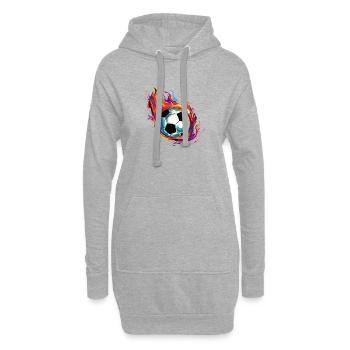 Fußball Flamme Fussballer - Hoodie-Kleid - Grau meliert - Vorne