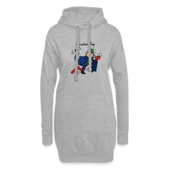 Broker Fee - Hoodie-Kleid - Grau meliert - Vorne