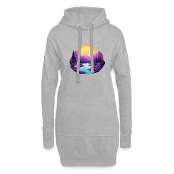 Cerf majestueux au coucher du soleil Cadeau - Sweat-shirt à capuche long Femme - gris chiné - Devant