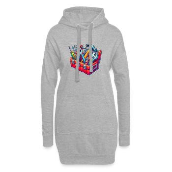 Boîte à outils - Sweat-shirt à capuche long Femme - gris chiné - Devant