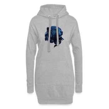 Design "Frostwächter der Schatten" - Hoodie-Kleid - Grau meliert - Vorne