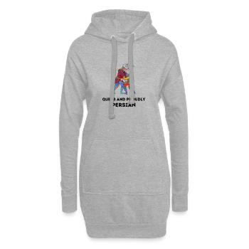 Queer - Iran - Sweat-shirt à capuche long Femme - gris chiné - Devant