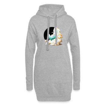 Whale and Petunias - Hoodie-Kleid - Grau meliert - Vorne