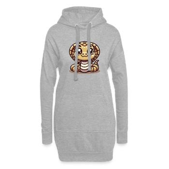 Kobra Schlange Comic - Hoodie-Kleid - Grau meliert - Vorne