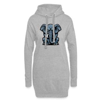 Bande dessinée éléphant - Sweat-shirt à capuche long Femme - gris chiné - Devant