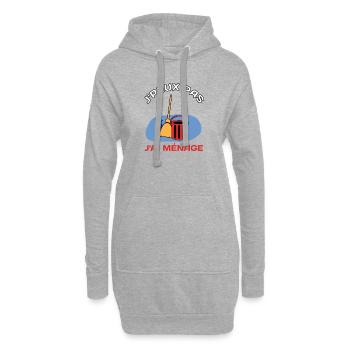J'peux pas j'ai mènage - Sweat-shirt à capuche long Femme - gris chiné - Devant