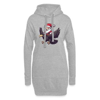 Harpyie Vogel Weihnachtsmann Cartoon - Hoodie-Kleid - Grau meliert - Vorne