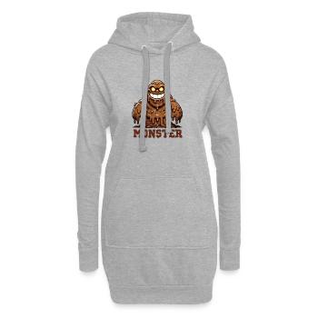 Monstre de boue - Sweat-shirt à capuche long Femme - gris chiné - Devant