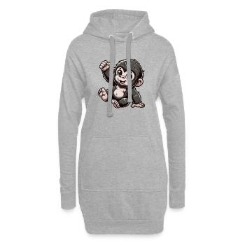 Gorille Enfant - Sweat-shirt à capuche long Femme - gris chiné - Devant