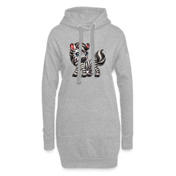 Zebra-Kind - Hoodie-Kleid - Grau meliert - Vorne