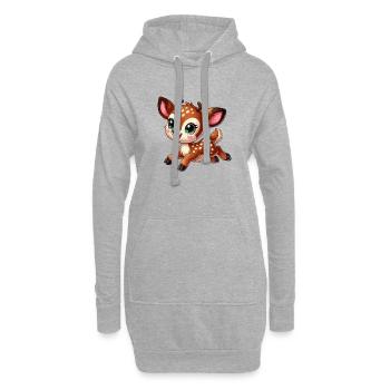 Hirsche jung - Hoodie-Kleid - Grau meliert - Vorne