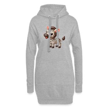 Zebra-Kind - Hoodie-Kleid - Grau meliert - Vorne