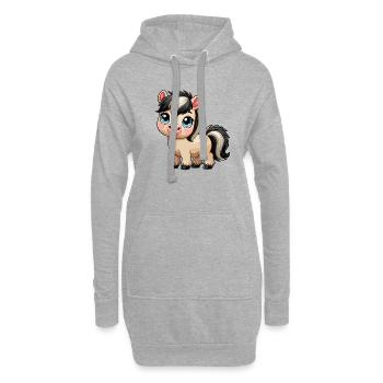 Welsches Ponykind - Hoodie-Kleid - Grau meliert - Vorne