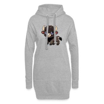 Bison-Kind - Hoodie-Kleid - Grau meliert - Vorne