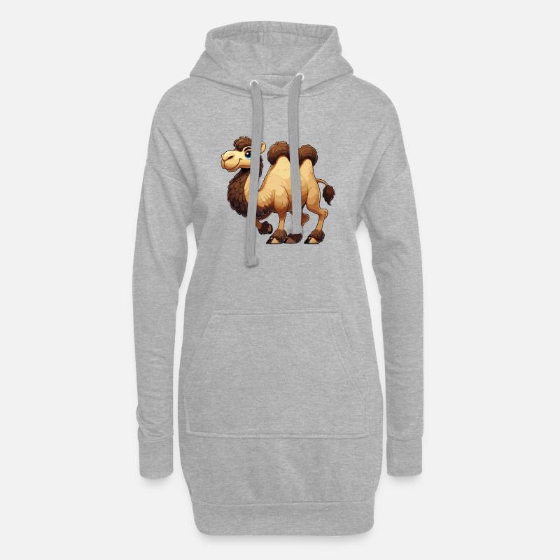 Kamel-Mann - Hoodie-Kleid - Grau meliert