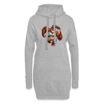 Orang-Utan-Läufer - Hoodie-Kleid - Grau meliert - Vorne