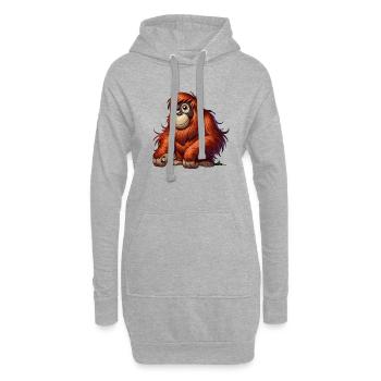 Orang-Utan 2 - Hoodie-Kleid - Grau meliert - Vorne