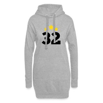 32 Jahre Stern - Geschenk zum 32. Jubiläum - Hoodie-Kleid - Grau meliert - Vorne