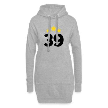 39 ans étoile - cadeau 39e anniversaire - Sweat-shirt à capuche long Femme - gris chiné - Devant