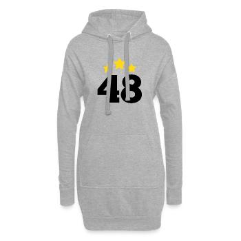 48 Jahre Stern - Geschenk zum 48-jährigen Jubiläum - Hoodie-Kleid - Grau meliert - Vorne