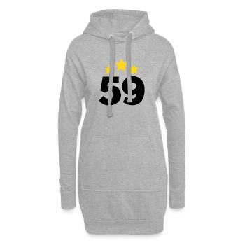 59 Jahre Stern - Geschenk zum 59. Jubiläum - Hoodie-Kleid - Grau meliert - Vorne