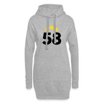 58 Jahre Stern - Geschenk zum 58-jährigen Jubiläum - Hoodie-Kleid - Grau meliert - Vorne