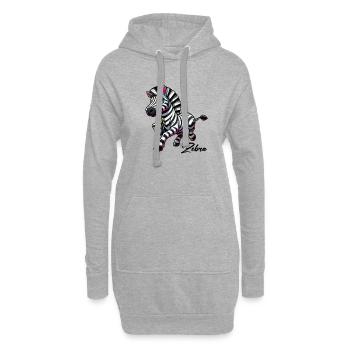 zebra comic - Hoodie-Kleid - Grau meliert - Vorne