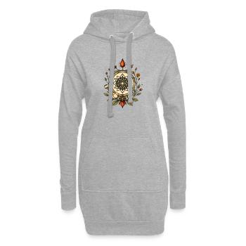 Natürliche Geometrie 001 - Hoodie-Kleid - Grau meliert - Vorne