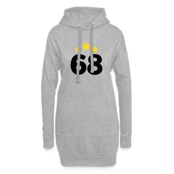 68 Jahre Stern - Geschenk zum 68. Jubiläum - Hoodie-Kleid - Grau meliert - Vorne