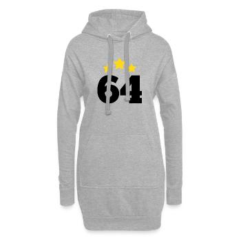 64 Years Star - 64th Birthday Gift - Hoodie Dress - heather grey - Front