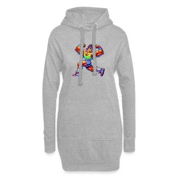 bodybuilder fitness - Hoodie-Kleid - Grau meliert - Vorne