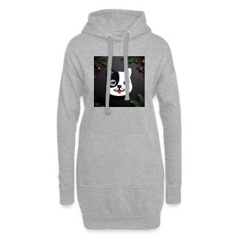 Eine fröhliche, festliche Neujahrskatze. - Hoodie-Kleid - Grau meliert - Vorne