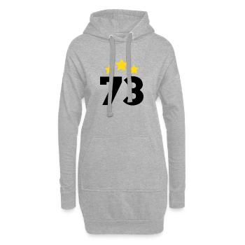 73 Jahre Stern - Geschenk zum 73. Jubiläum - Hoodie-Kleid - Grau meliert - Vorne