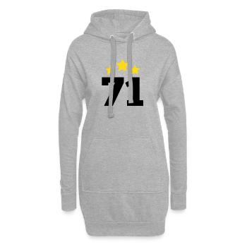 71 Jahre Stern - Geschenk zum 71. Jubiläum - Hoodie-Kleid - Grau meliert - Vorne