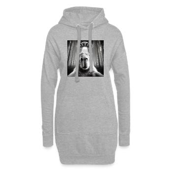 Drôle de Capybara OVNI Alien - Sweat-shirt à capuche long Femme - gris chiné - Devant