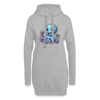 Krake - Hoodie-Kleid - Grau meliert - Vorne