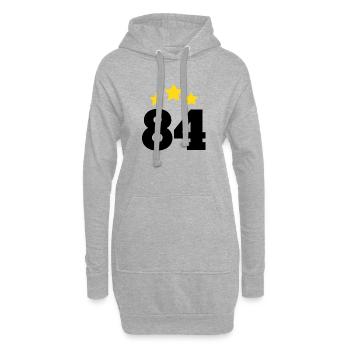 84 Jahre Stern - Geschenk zum 84. Jubiläum - Hoodie-Kleid - Grau meliert - Vorne