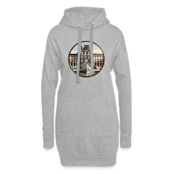 Louvre-Museum Paris - Hoodie-Kleid - Grau meliert - Vorne