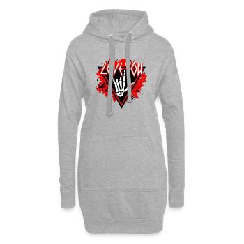 xoxo love you amore Blumen Frauen Valentinstag - Hoodie-Kleid - Grau meliert - Vorne