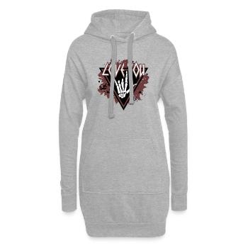 xoxo love you amore Blumen Frauen Valentinstag - Hoodie-Kleid - Grau meliert - Vorne