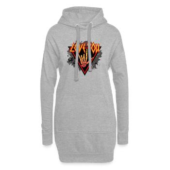 xoxo love you amore Blumen Frauen Valentinstag - Hoodie-Kleid - Grau meliert - Vorne